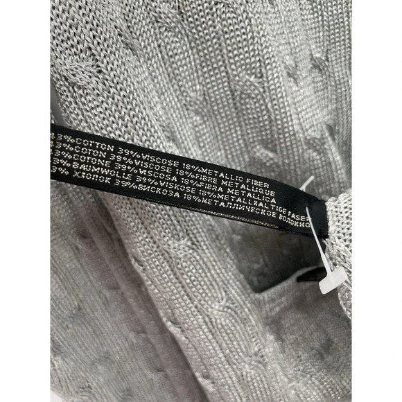 Ralph Lauren Black Label Metallic Silver Cardigan Sweater Size Medium - Picture 11 of 12